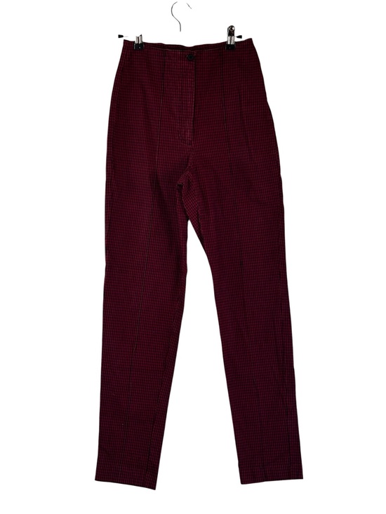 Spiegel Denim - Vintage Spiegel Reflections Red & Black Gingham High Rise Tapered Pants Retro